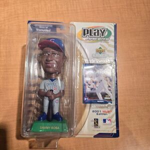 VTG Sammy Sosa‎ 2001 MLB Edition Play Makers Bobble Head Upper Deck w/Card NEW